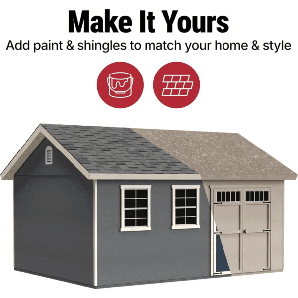 Beachwood 10 ft. W x 12 ft. D Wood Storage Shed - Image 10