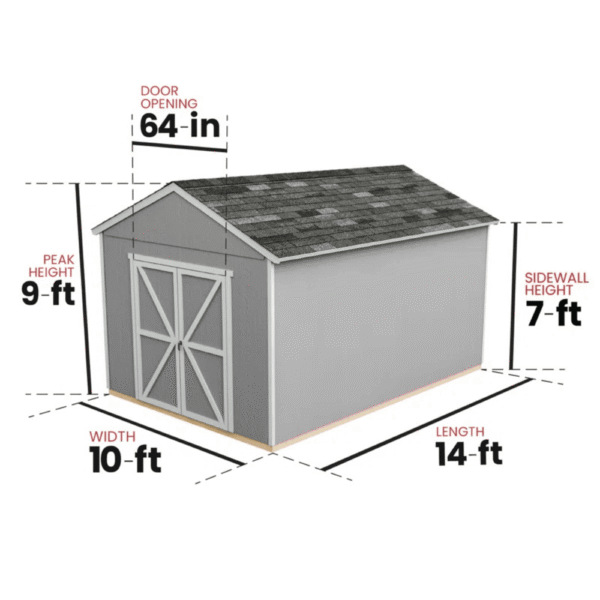 Rookwood 10 ft. W x 14 ft. D Wood Storage Shed - Image 5