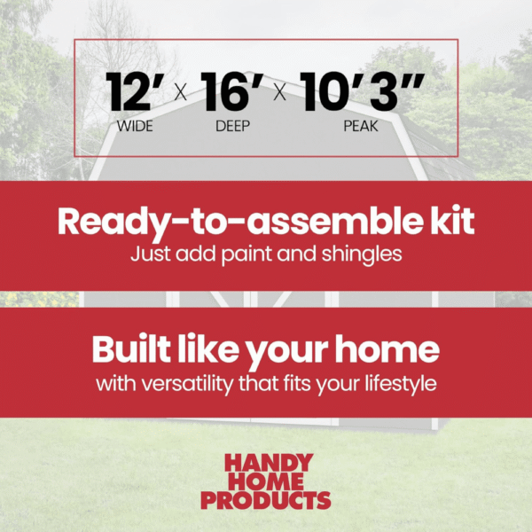 Hudson 12 ft. W x 16 ft. D Wood Storage Shed - Image 7