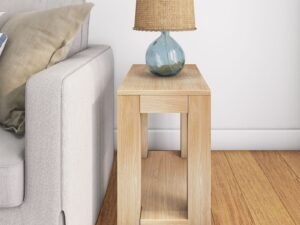 Modern Rectangular Side Table with Shelf