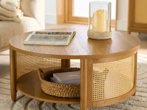 Better Homes & Gardens Springwood Caning Coffee Table, Light Honey Finish