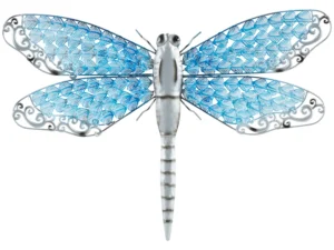 Eclectic Metal Turquoise Indoor/Outdoor Dragonfly Wall Décor,